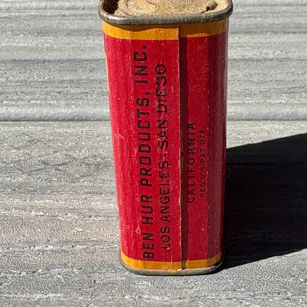 Ben-Hur Pure Allspice 2 oz Vintage Spice Tin Chariot Graphic Advertising Prop